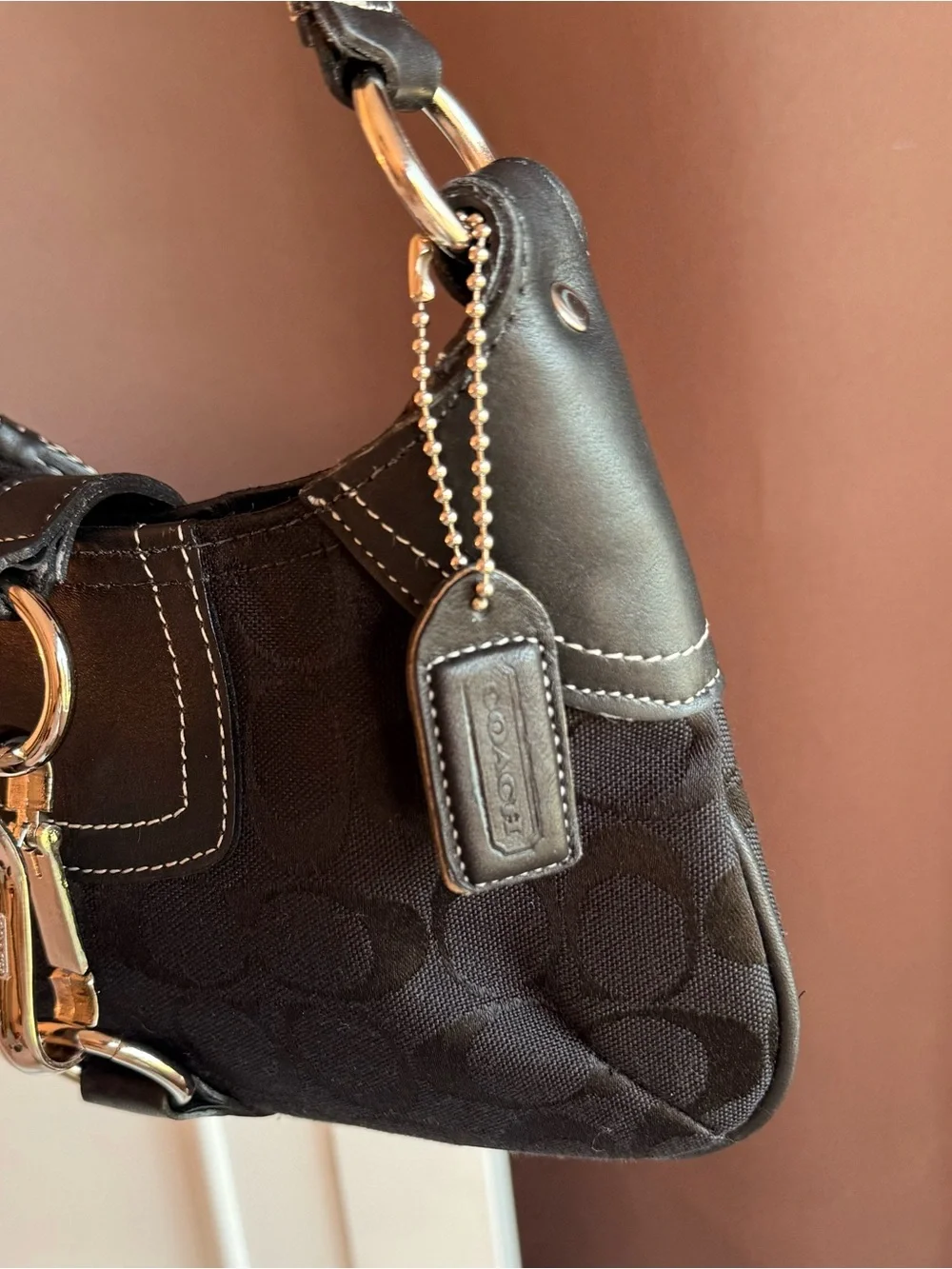 Vintage Coach Hamptons mini monogram hobo bag